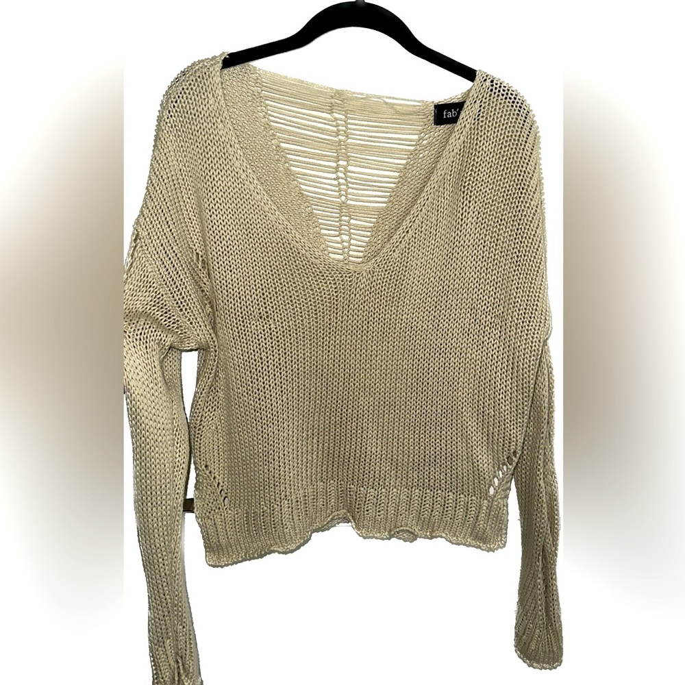 FAB’RIK Tan Knit Cropped Sweater